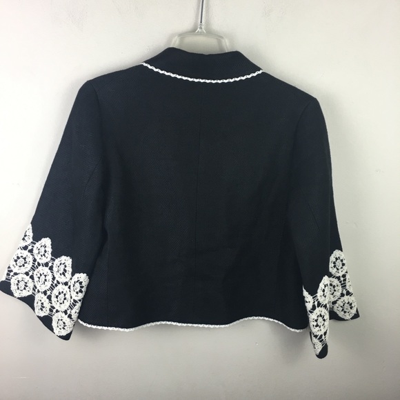 Robert Rodriguez black linen embroidered blazer - Picture 4 of 9